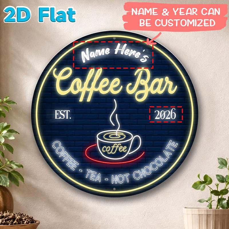 Home Bar And Coffee - Custom Name & Year Coffee Bar