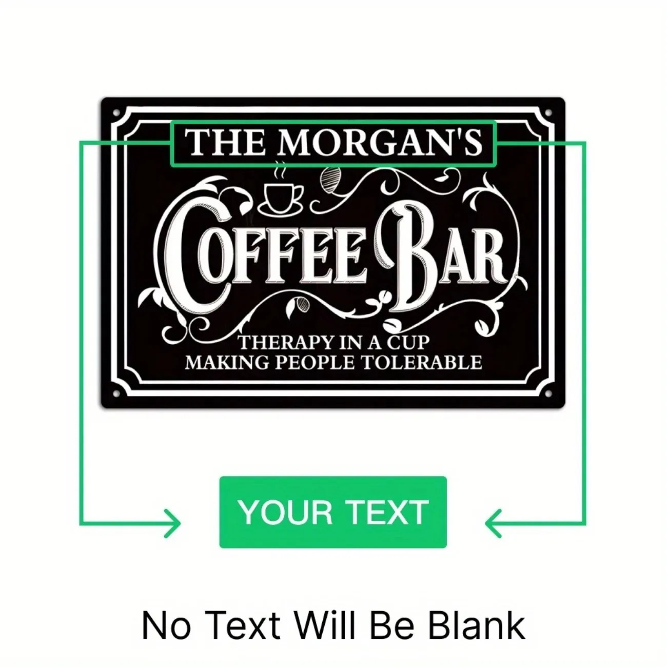 1PC Custom Text The Morgan's C - Home Bar And Coffee のレビューと価格