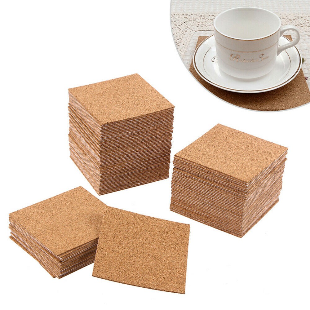 10Pcs Cork Coasters Square Cor - Home Bar Supplies のレビューと価格