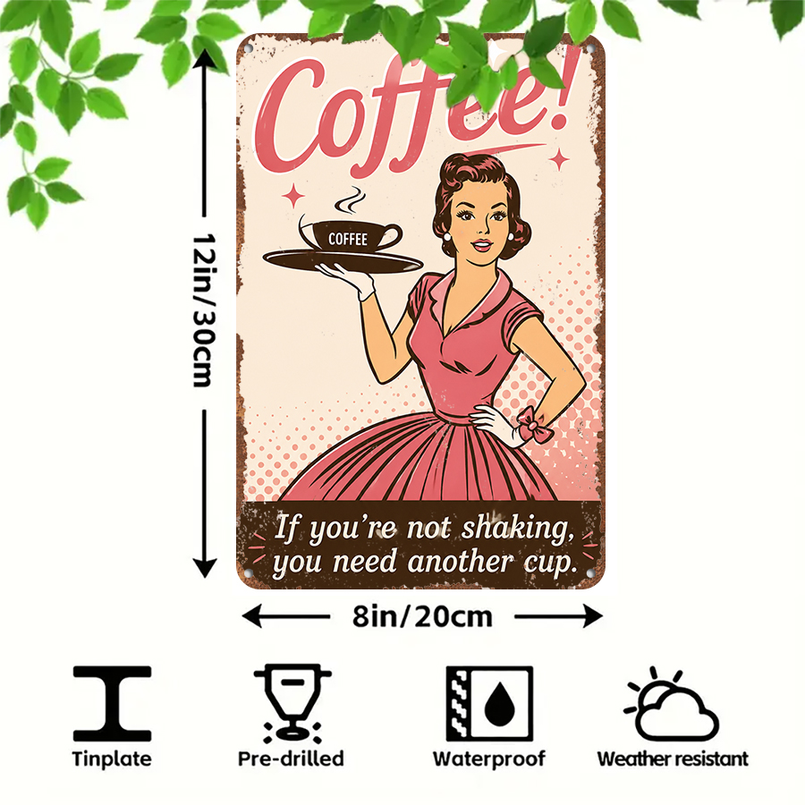2D flat retro metal tin plate, - Home Bar And Coffee のレビューと価格