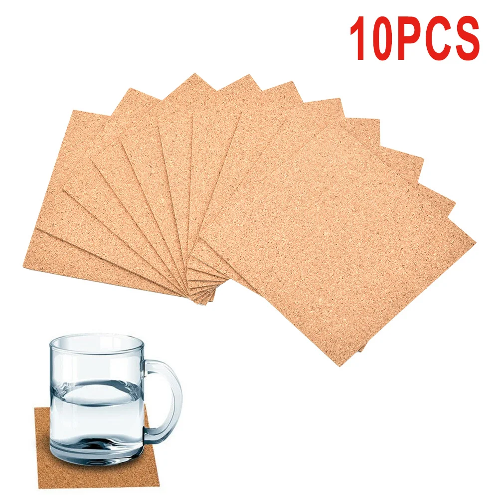 10Pcs Cork Coasters Square Cor - Home Bar Supplies のレビューと価格