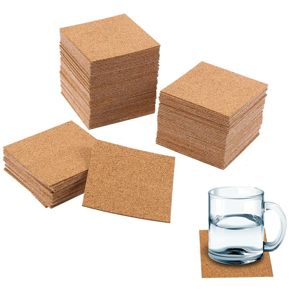 10Pcs Cork Coasters Square Cor - Home Bar Supplies のレビューと価格