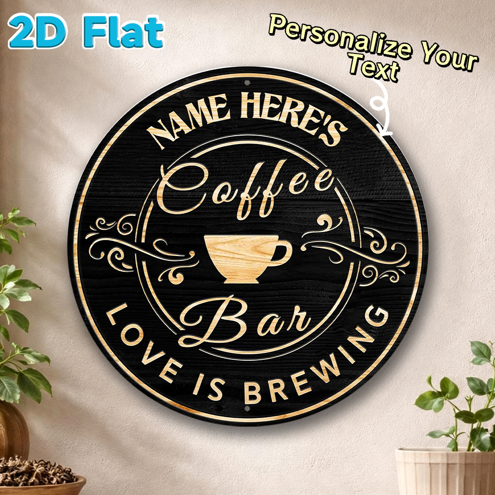 Custom Name Coffee Bar Round M - Home Bar And Coffee のレビューと価格