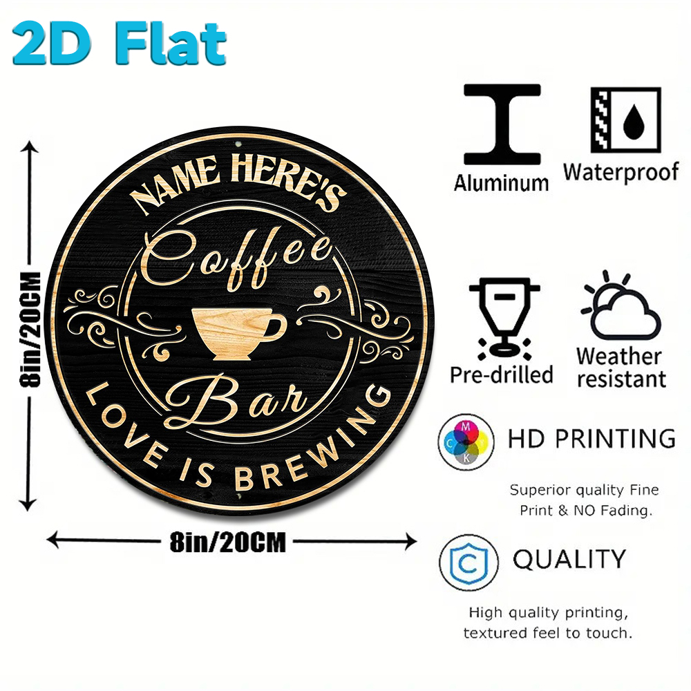 Custom Name Coffee Bar Round M - Home Bar And Coffee のレビューと価格