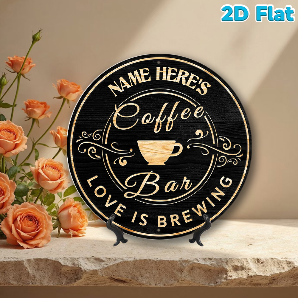 Custom Name Coffee Bar Round M - Home Bar And Coffee のレビューと価格