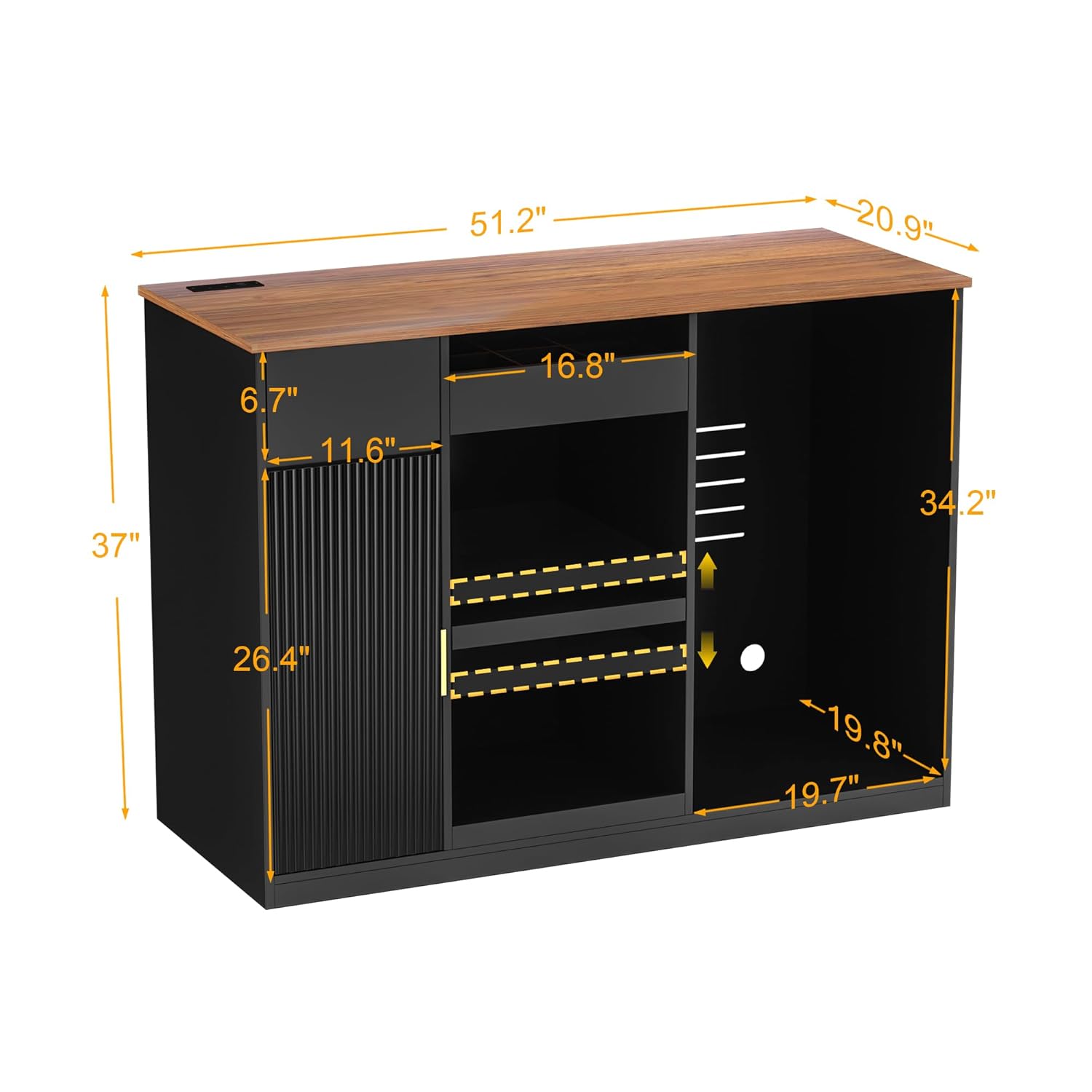 Snack Bar Cabinet with Fridge  - Home Bar And Cabinet のレビューと価格