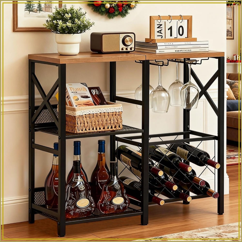 Rustic Freestanding Wine Rack  - Home Bar And Cabinet のレビューと価格