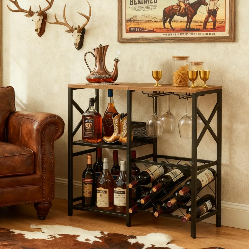 Rustic Freestanding Wine Rack  - Home Bar And Cabinet のレビューと価格