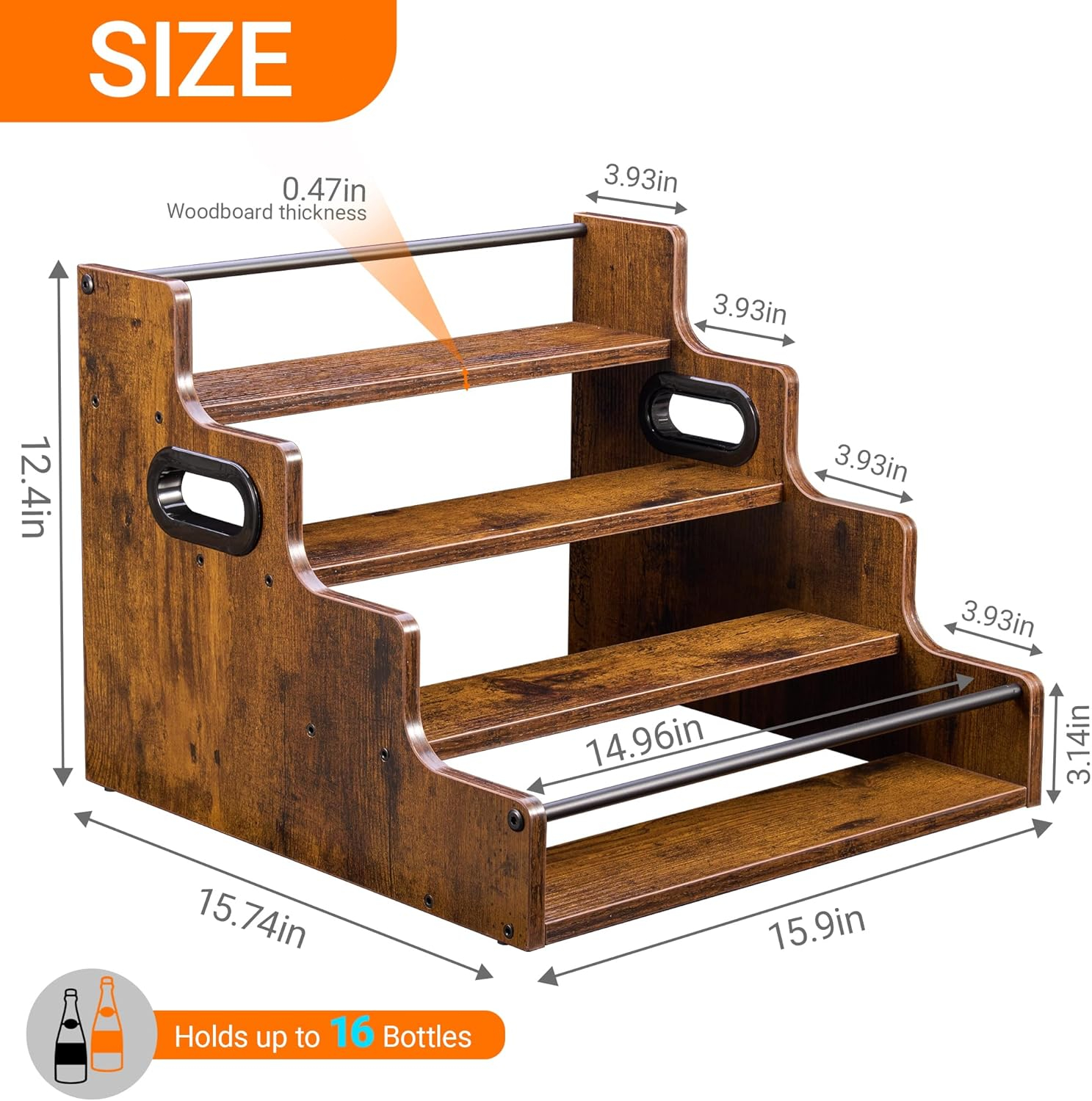 Liquor Bottle Display Shelf, C - Home Bargains のレビューと価格
