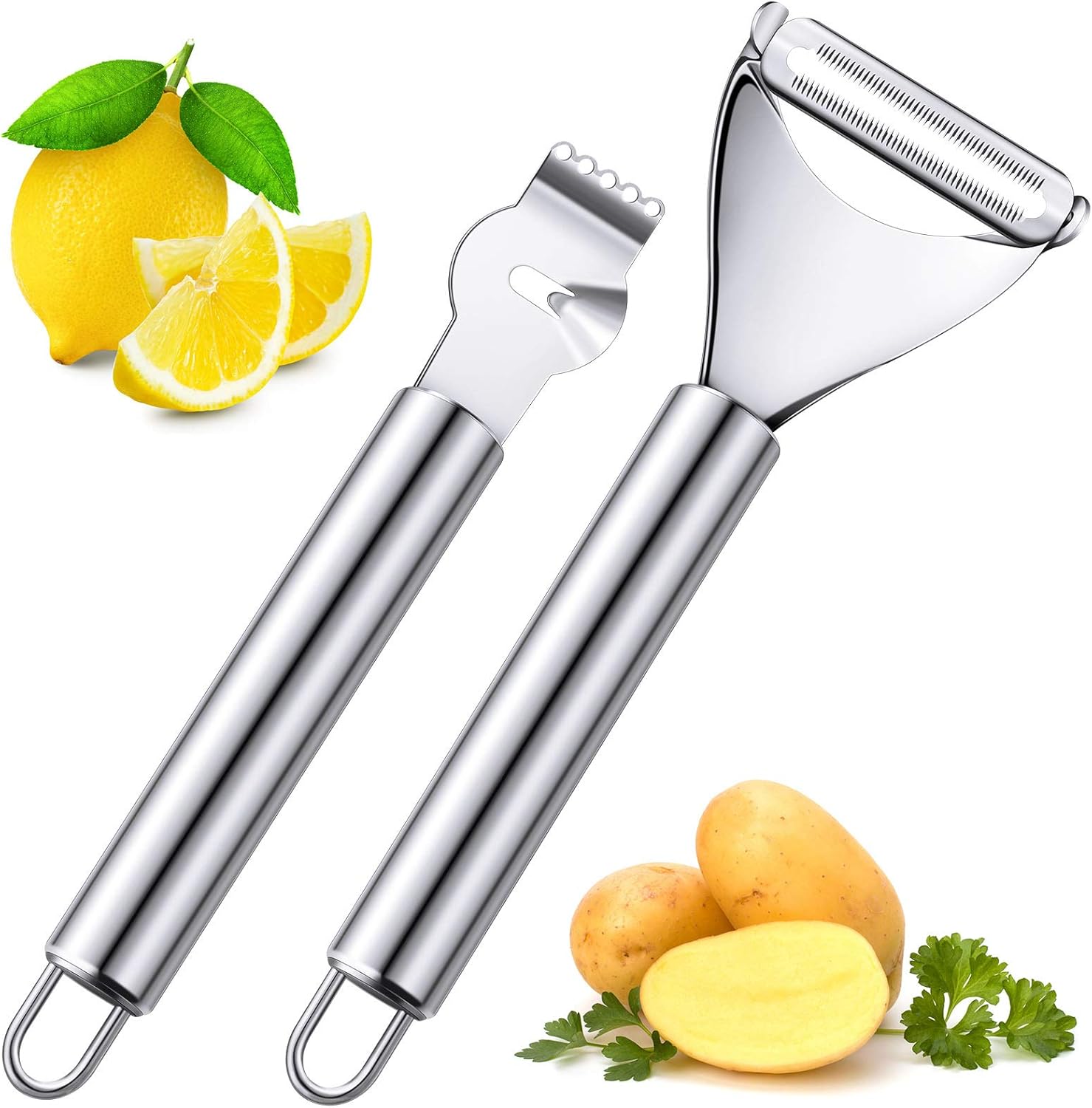 2 Pieces Stainless Steel Lemon - Peeler Channel Knife のレビューと価格