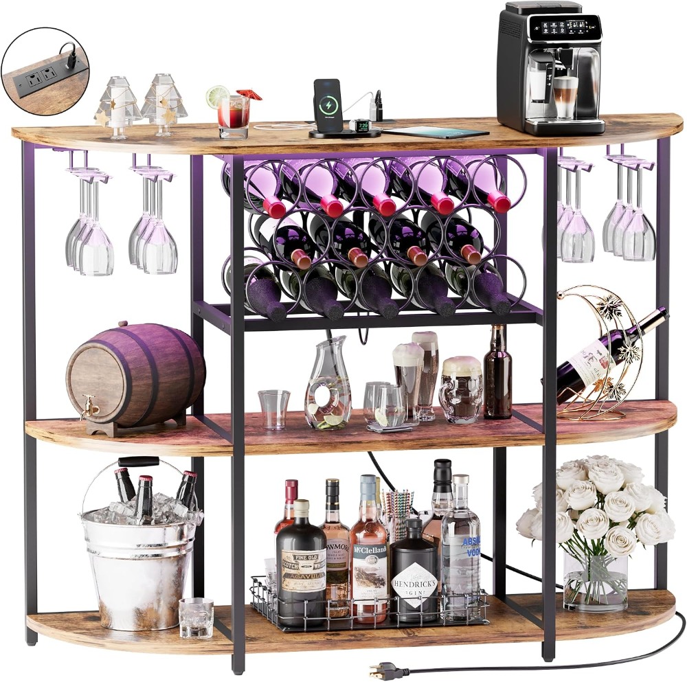 LED Lit Wine Bar Cabinet with  - Home Bar And Cabinet のレビューと価格
