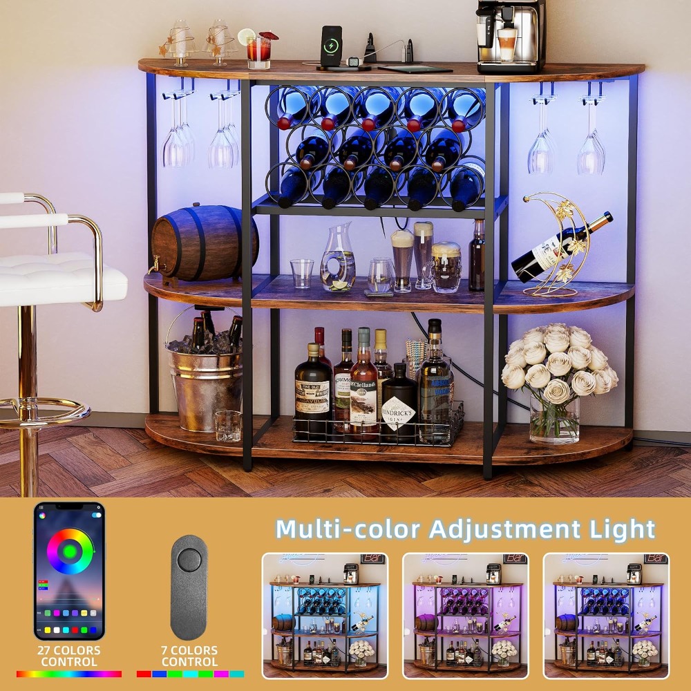 LED Lit Wine Bar Cabinet with  - Home Bar And Cabinet のレビューと価格