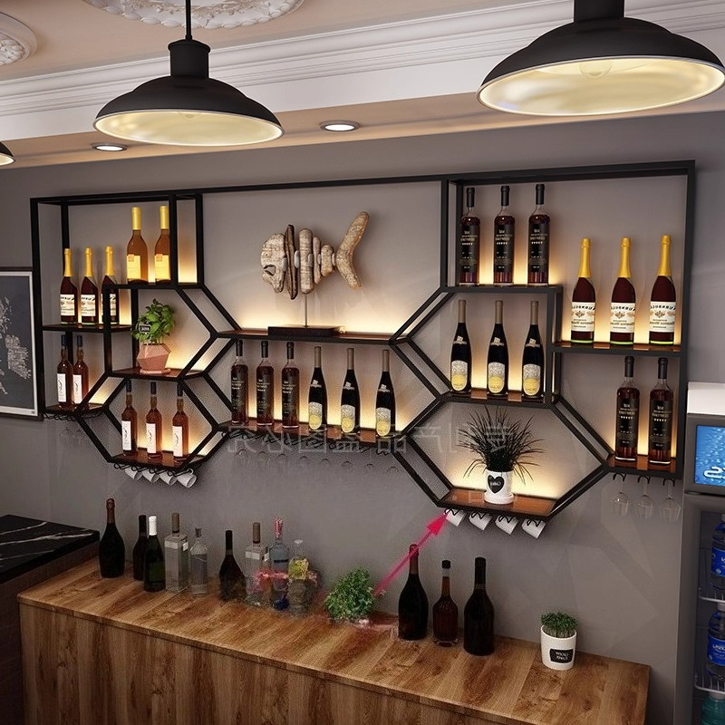 Metal Shelves Wine Cabinet Liv - Home Bar And Cabinet のレビューと価格